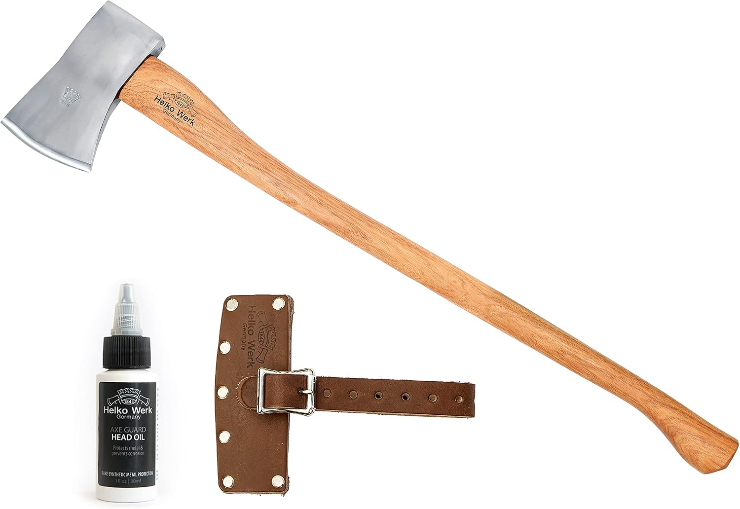 1844 Helko Werk Germany Classic Expedition Felling Axe (10497) | Made in Germany Large Felling Axe for Heavy Duty Felling Trees Cutting Wood and Timber Head 4.5lb, Handle 35 inches