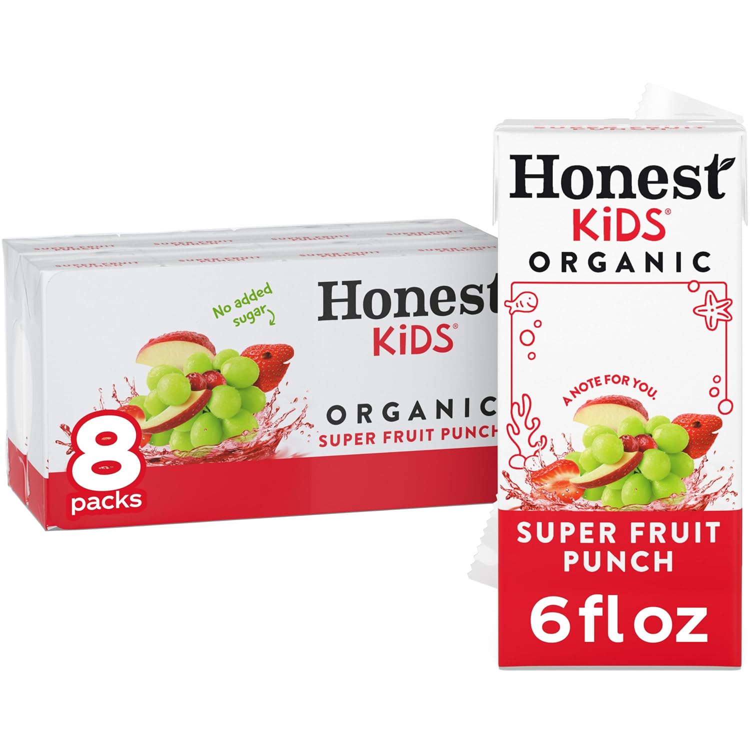 Honest Kids Appley Ever After, Organic Juice Drink, 6 Fl oz Juice Boxes, Pack Of 40, Apple