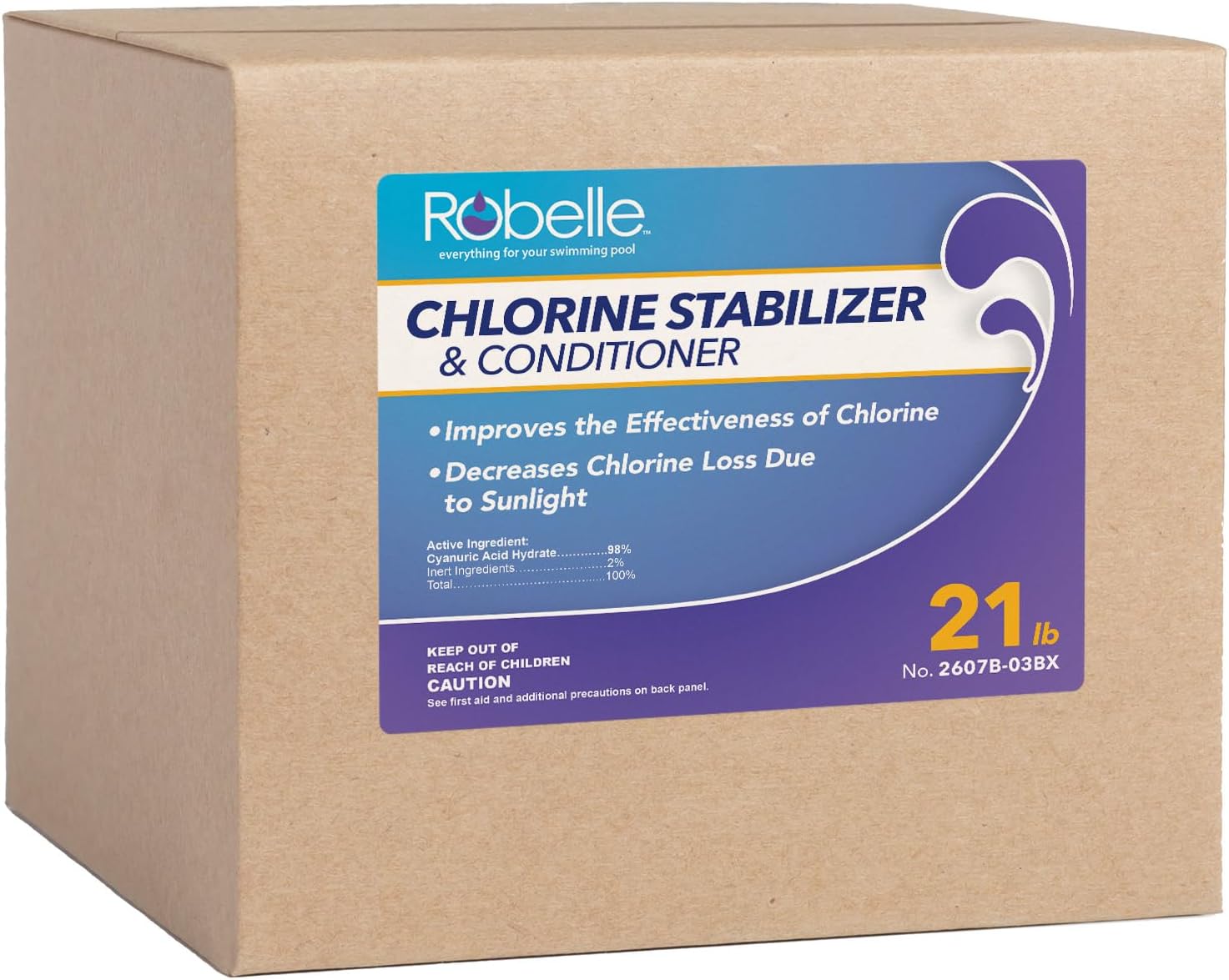 Robelle 4-Pounds Premium Chlorine Stabilizer and Conditioner | Concentrated Cyanuric Acid for Pools, Pool Stabilizer, Helps Chlorine Last Longer, 6 oz raises CYA 10 ppm per 5,000 gallons