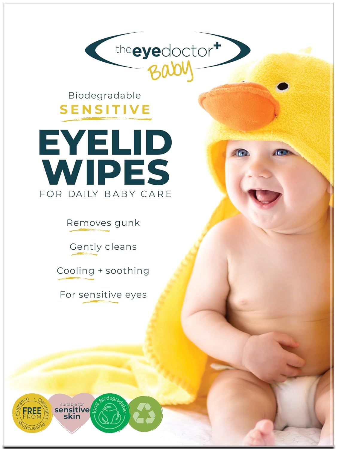 The Eye Doctor Sensitive Baby Eye Wipes x40 - Sterile Baby Eyelid Wipes for Daily Care - Preservative