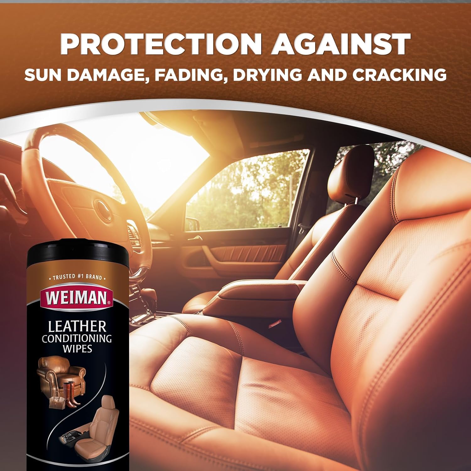 Weiman Leather Cleaner Kit Leather Wipes (30 Count) and Microfiber Cloth - Clean and Condition Car Seats and Interior, Shoes