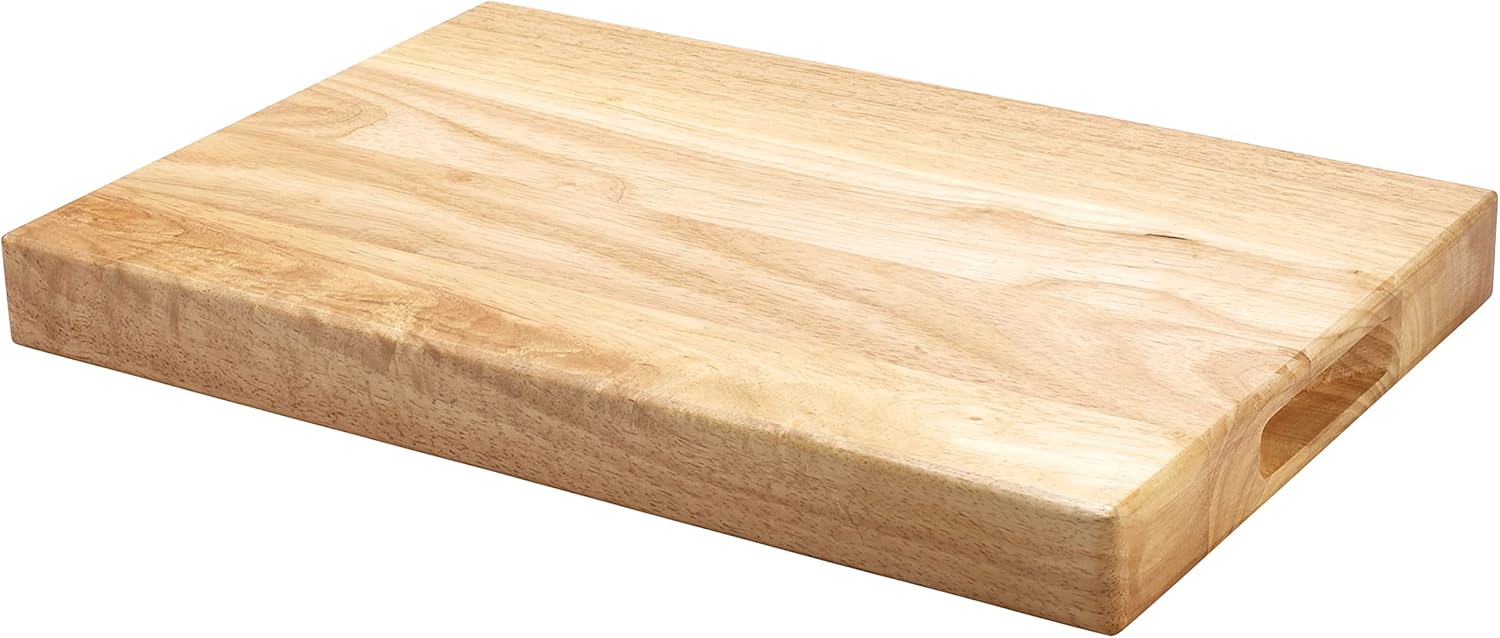 Winco 18" x 30" Heavy-Duty Wood Cutting Board | Two recessed handles, Minimizes knife dulling, Great for Charcuterie, Cheese