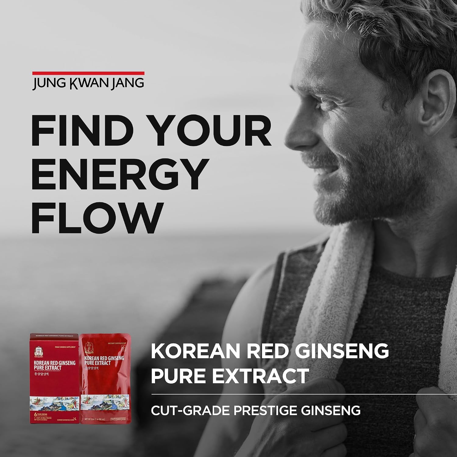 Jung Kwan Jang Korean Ginseng Pure Extract Cut - Immnue Support 30 Pouches | Sorted By Root Grade: Earth, Good & Cut, Korean Red Panax Ginseng, Ready-To-Consume Packet Supplement Drinks for Men & Women