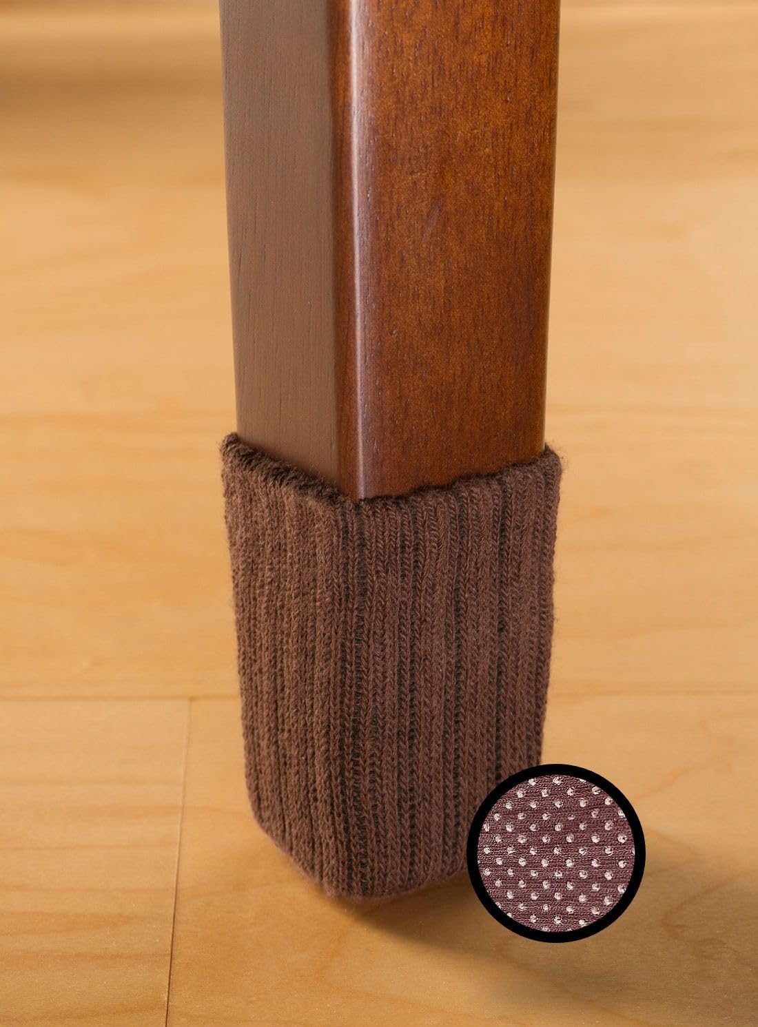 Small/Chocolate Brown, NancyProtectz Patented with Grips/Chair Leg Floor Protectors. The Original Furniture Sock