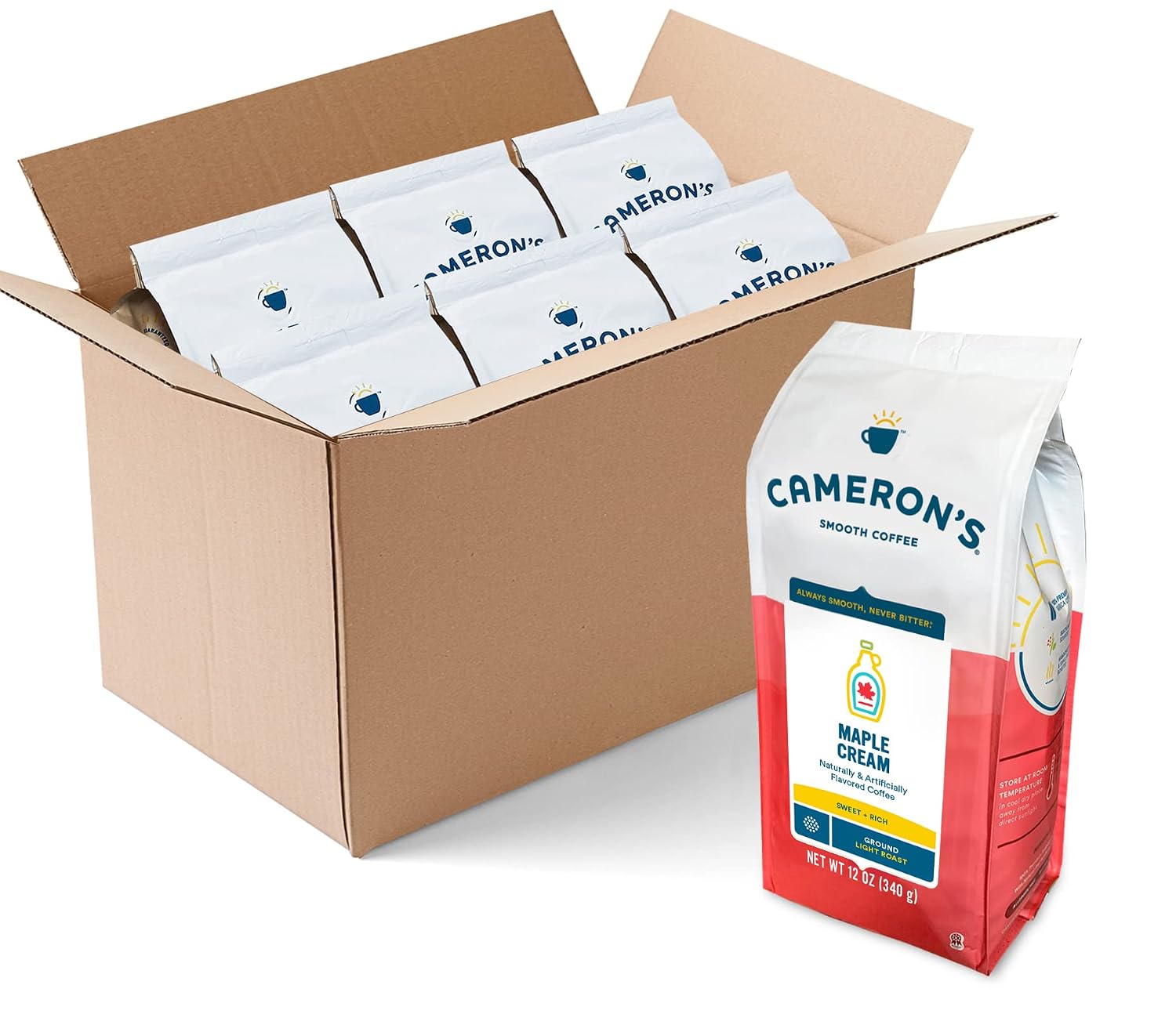 Cameron's Coffee Roasted Ground Coffee Bag, Flavored, Sea Salt Caramel, 32 Ounce