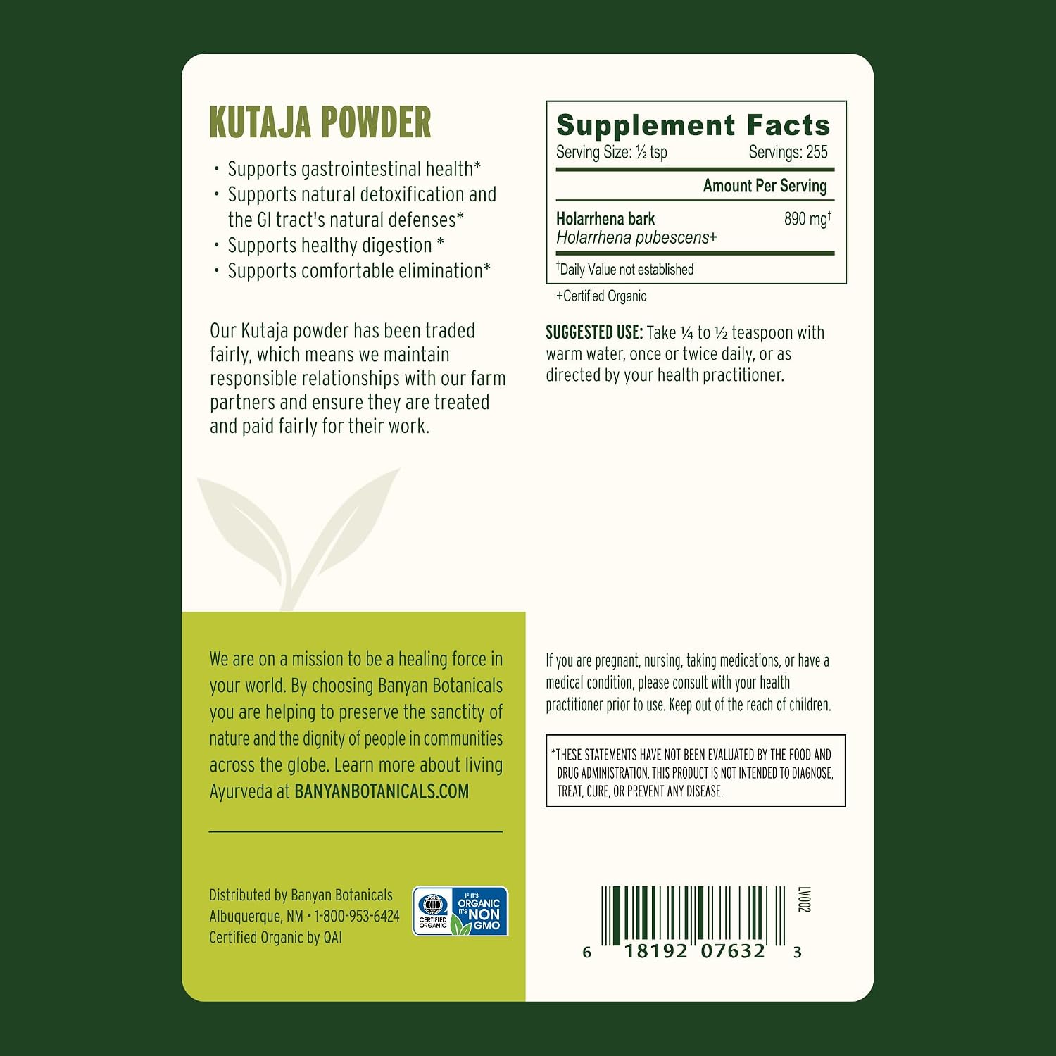 Banyan Botanicals Kutaja Powder - Certified Organic