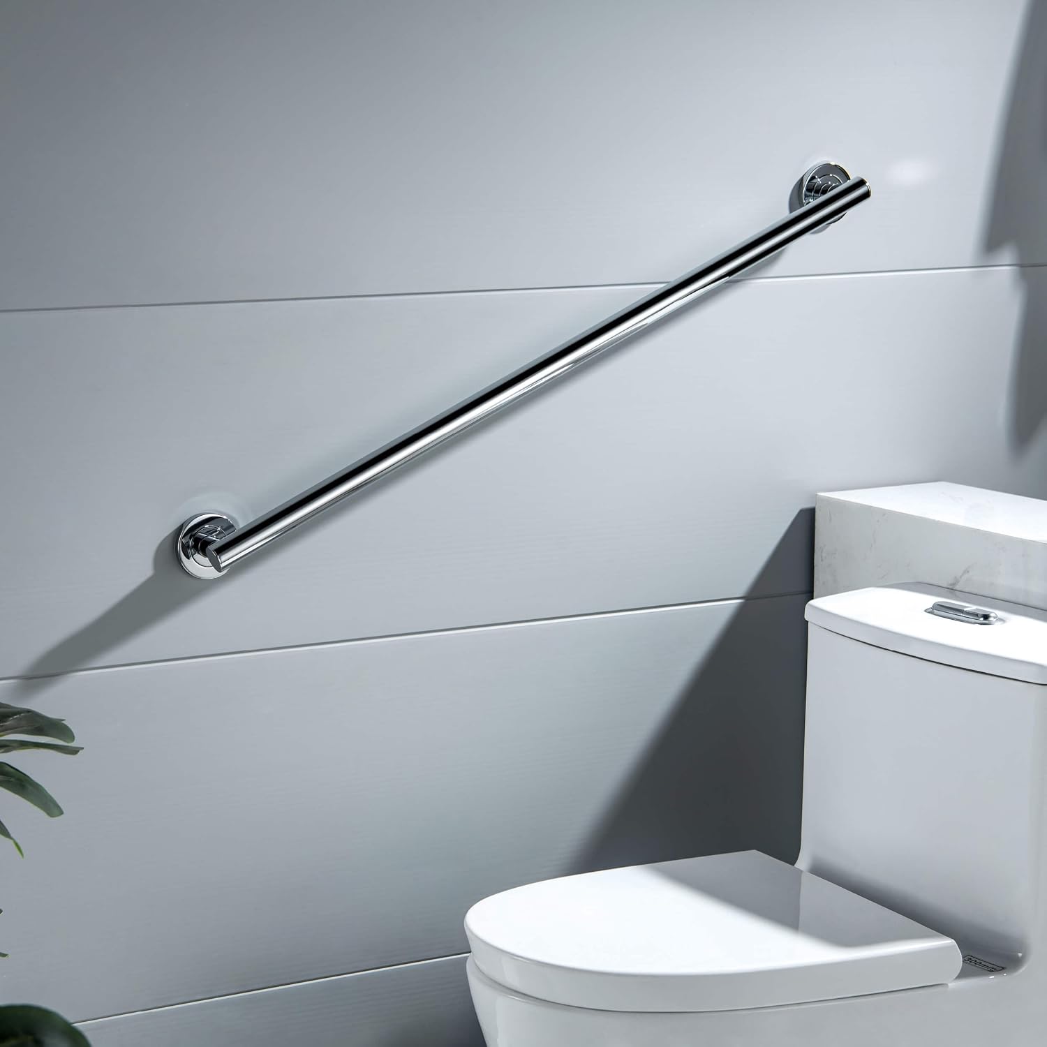 36 Inch Stainless Steel Bathroom Safety Grab Bar | Straight Shaped Grab Bar for Bathtubs and Showers, Shower Safety Grab Bars for Seniors, Wall Mounted Anti-Slip Support (Brushed Nickel, KGB1136)