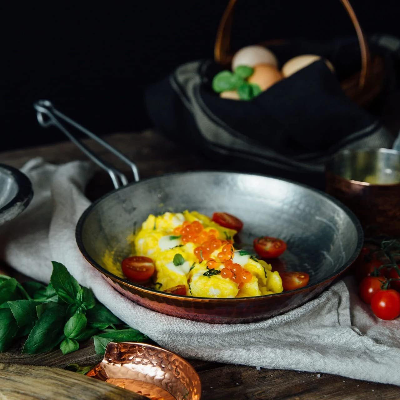 Sertodo Copper Skillet Pan | 8 inch Diameter | Patented Stainless Steel Handle System | Naturally Non-Stick Tin Lining