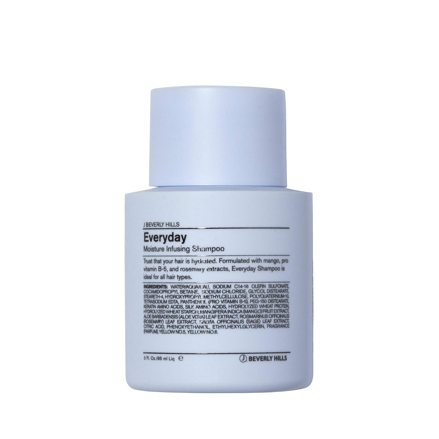 J Beverly Hills Blue Everyday Moisturizing Shampoo with Eucalyptus Oil for Hair Growth, (3 Oz, 12 Oz)