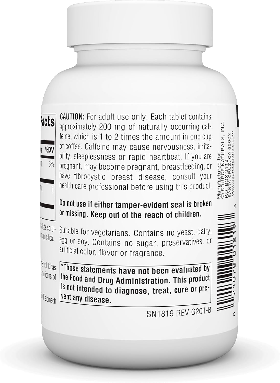 Source Naturals Guarana Energizer, 900 mg -100 Tablets | Energy Booster