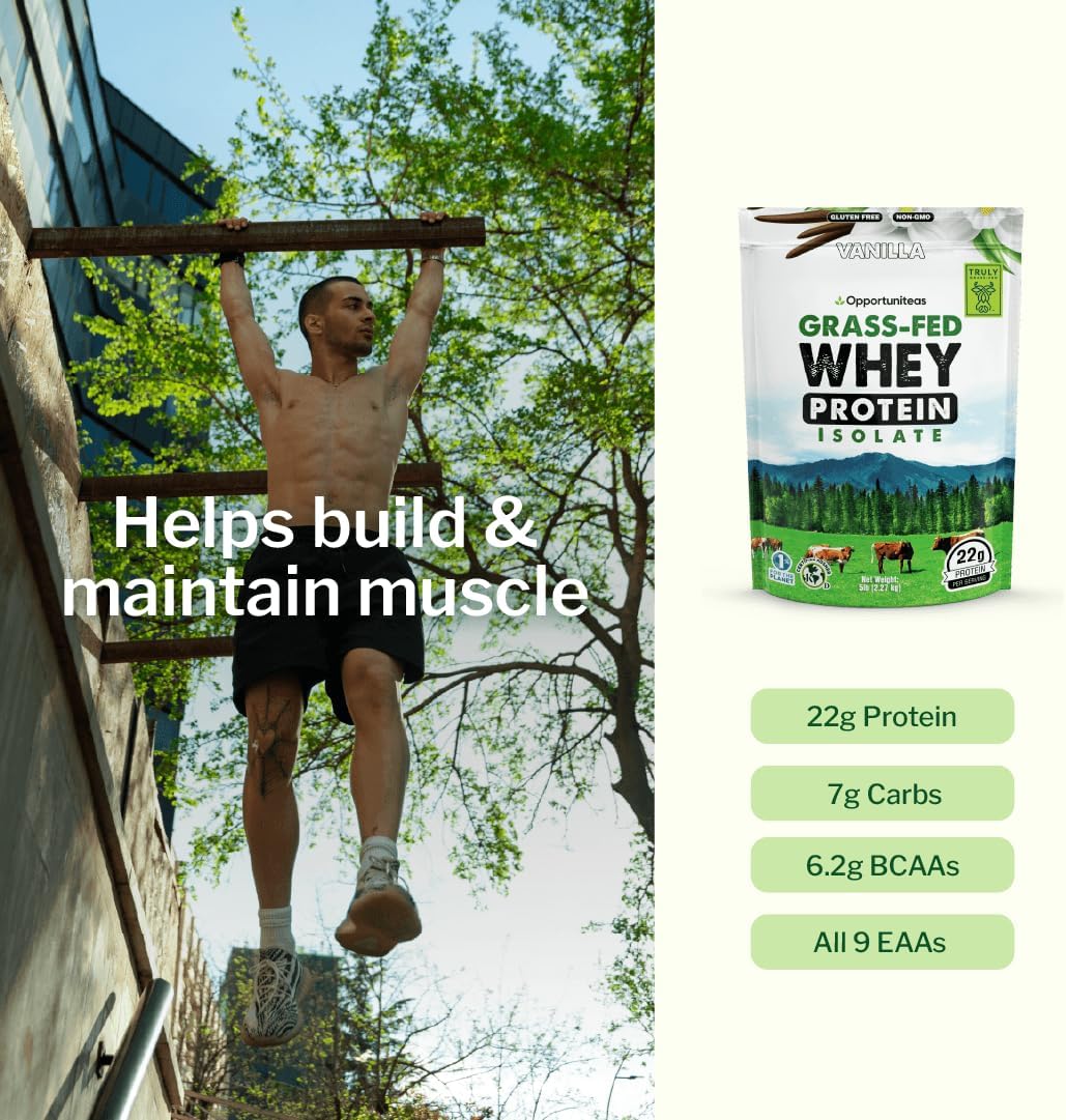 Unflavored Grass Fed Whey Isolate Protein Powder, 1 lb | Isolated, Flavorless Whey made with 100% GrassFed Hormone-Free Milk, It's Unsweetened, Cold-Pressed and Heavy-Metal Tested