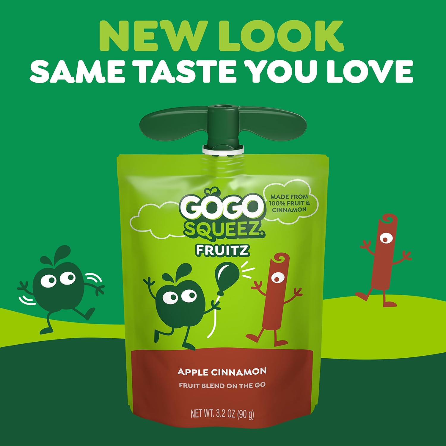 GoGo squeeZ No Sugar Added Applesauce, Apple Apple, 18 Count | Kids on the go fruit snack made with applesauce & fruit puree; 3.2 oz pouches, gluten and nut free, recloseable cap, BPA-free