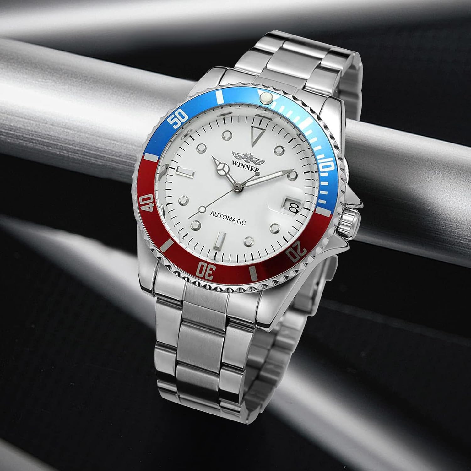 MASTOP Men Automatic Mechanical Watches Full Steel Waterproof Mens Watches | Calendar,Fashion Wristwatch for Men