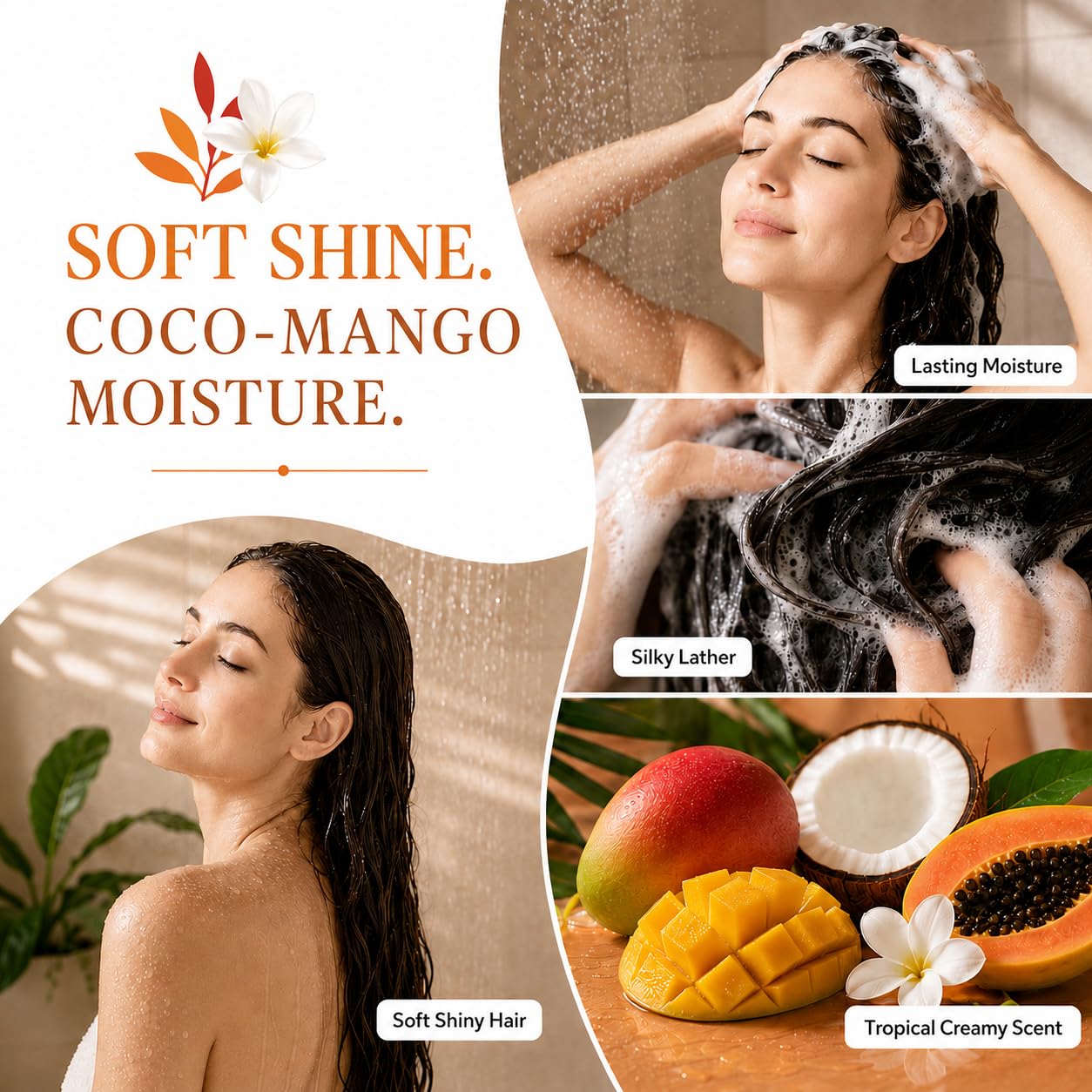 Ginger Lily Farms Botanicals Moisturizing Shampoo for All Hair Types, Coco Mango, 100% Vegan & Cruelty-Free, Coconut Mango Scent, 1 Gallon (128 fl oz) Refill | for Hands, Body & Hair, Moisturizing Wash, Salon Wash, Spa Cleanser, Salon & Spa Essentials, M…