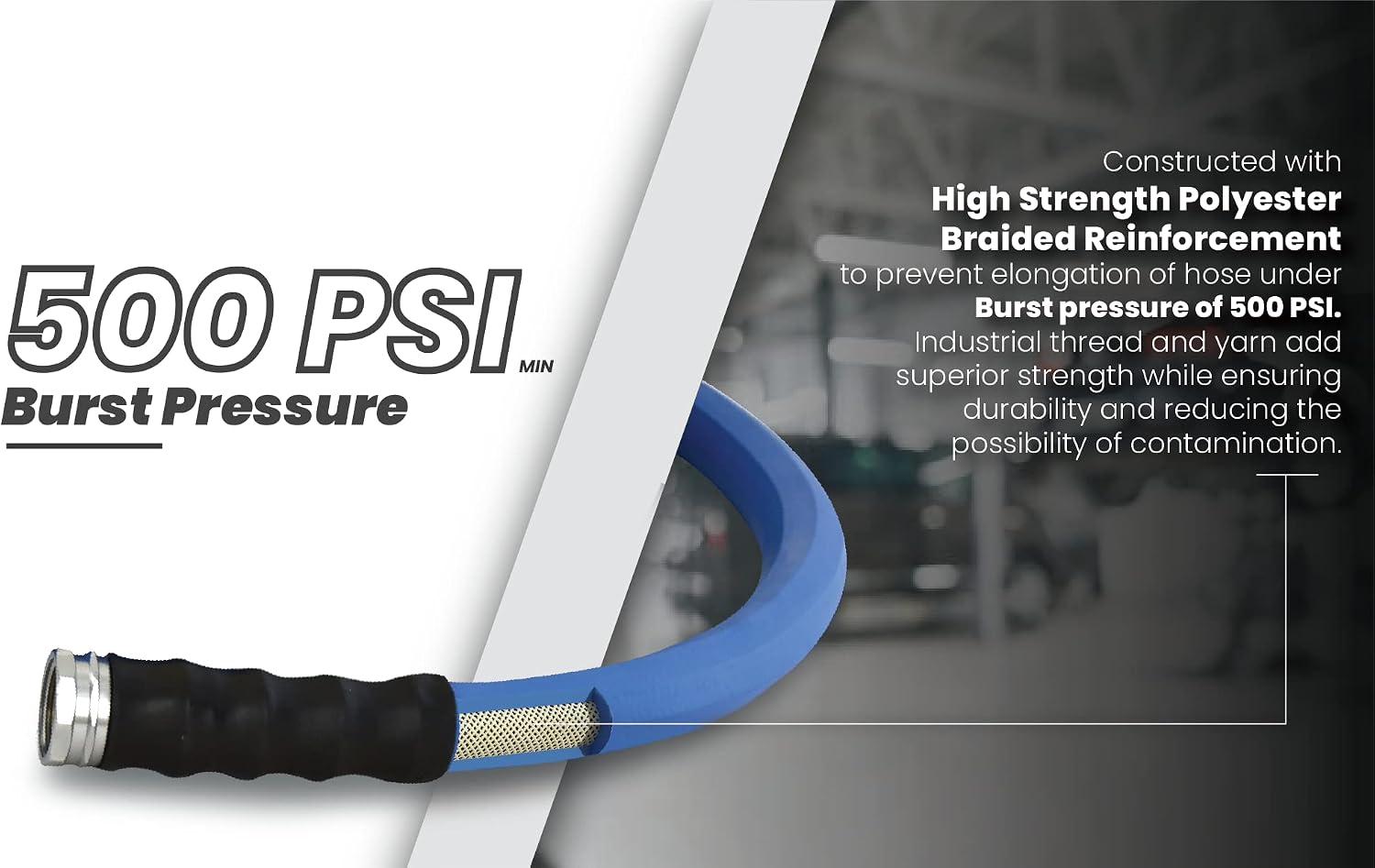 AG-LITE BSAL5825 5/8" x 25' Hot/Cold Water Rubber Garden Hose, 100% Rubber, Ultra-Light, Super Strong, 500 PSI, 50F to 190F Degrees, High Strength Polyester Braided