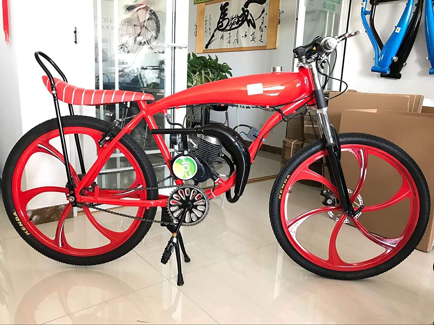 Banana Saddle Seat for Bicycle w/Frame Equipped | 2 stroke 66cc/80cc, Gas Motorized Bicycle, Tricycle, E-bike, MTB