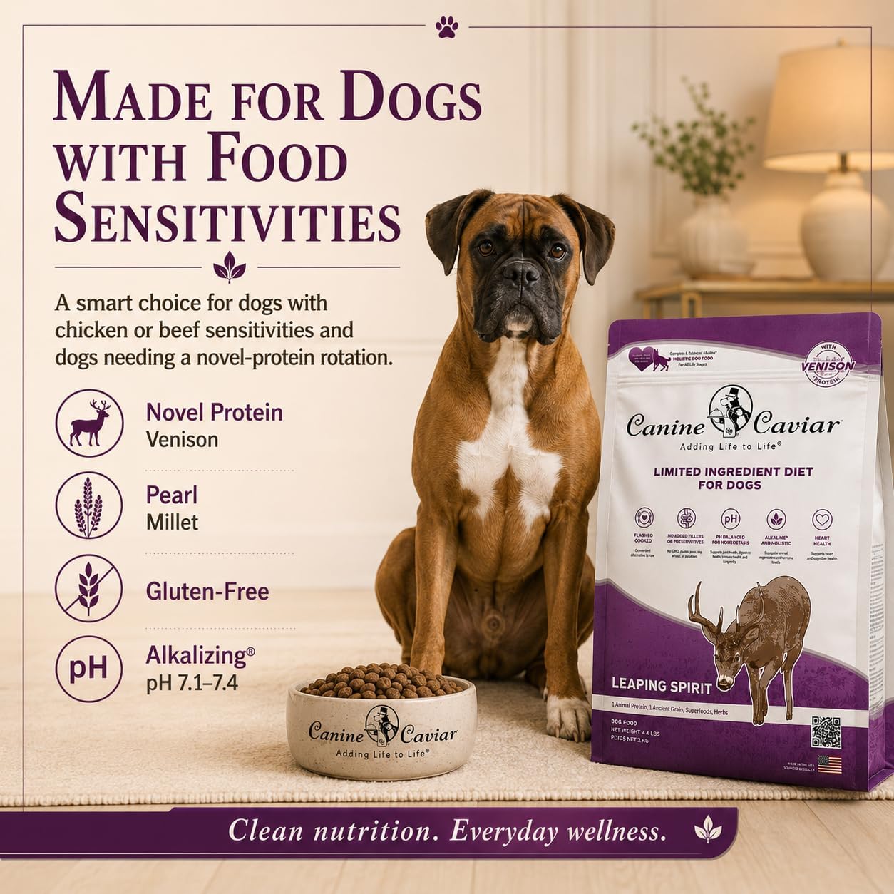 Canine Caviar - Open Range: Water Buffalo & Chickpea Alkaline Dry Dog Food, Limited Ingredients, Gluten-Free, Based on Science & Research, Veterinary Alternative Diet (22 Pound Bag)