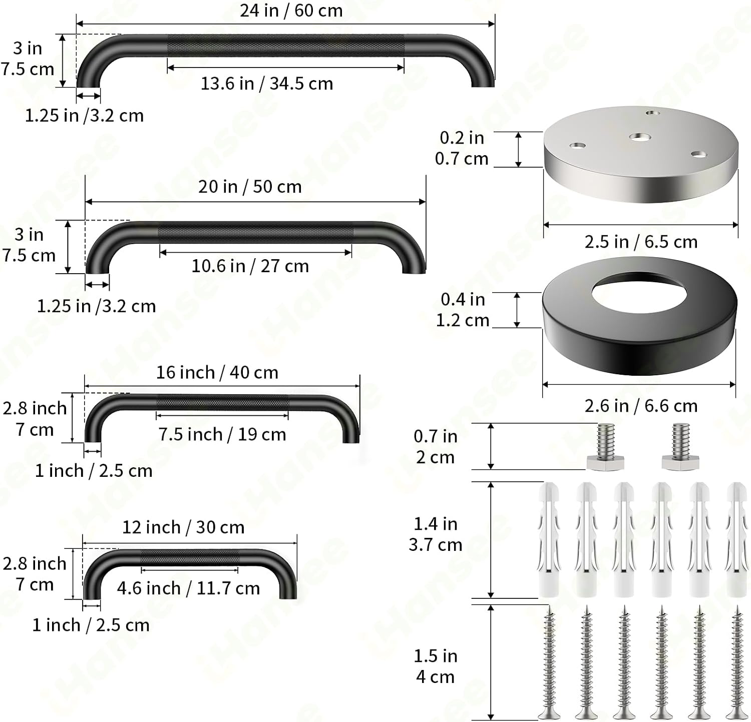 Brushed Nickel Grab Bars 18" 32" 36" 42" Bundle - 1.25" Diameter | 4 Pack Commercial Grab Bar, Anti-Slip Safety Shower Handrail, Toilet Handicap Bar, Stainless Steel Bathroom Handle for Senior