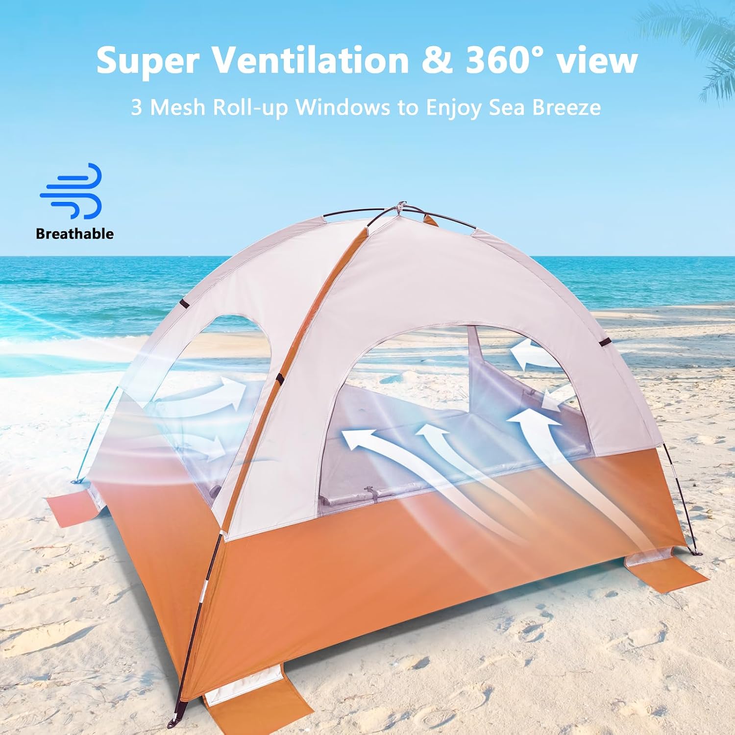 NXONE Beach Tent Sun Shelter, UPF 50+ UV Protection, Easy Setup