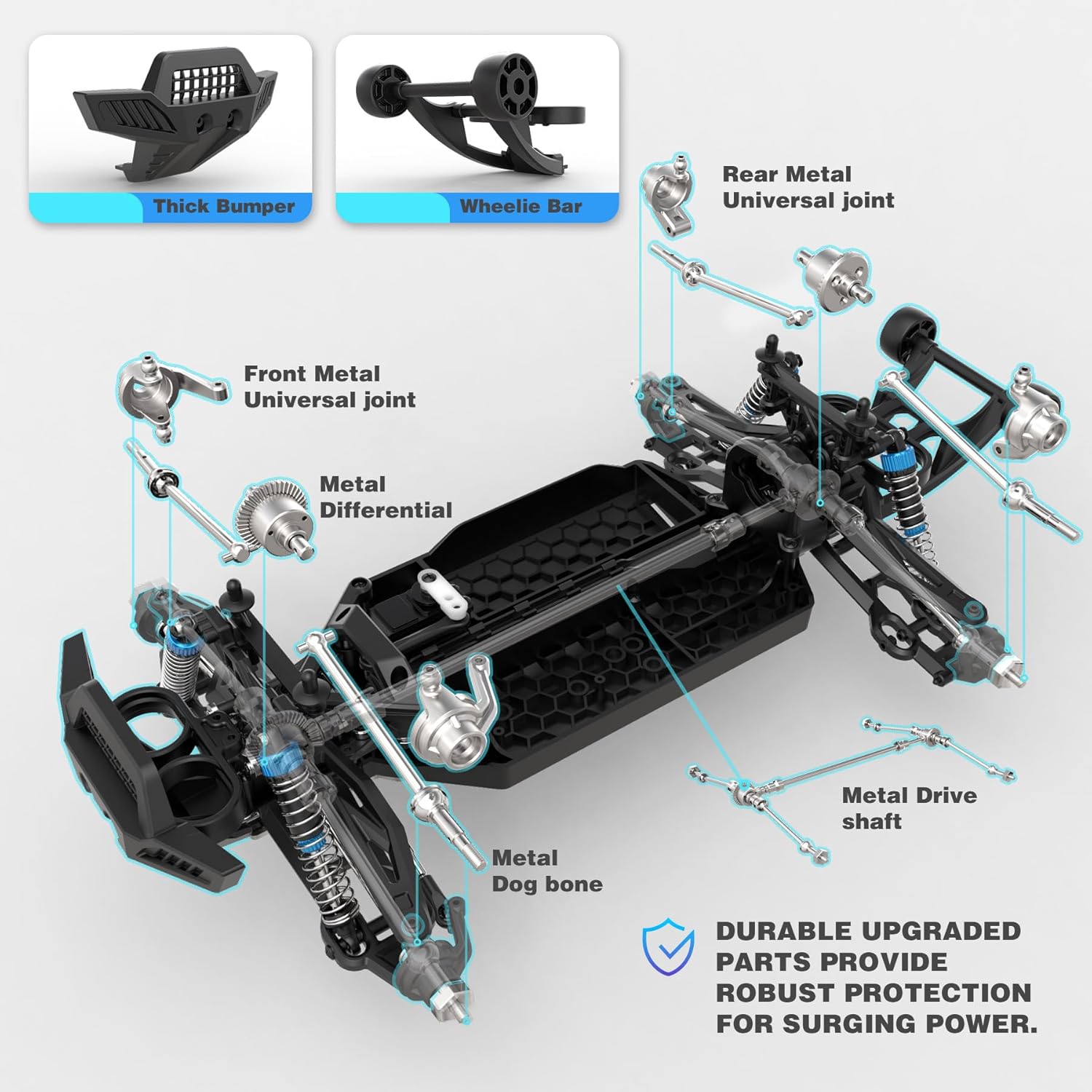 Hosim 1:10 Brushless RC Cars for Adults & Boys, 60+ KMH Remote Control Car | 4WD Off Road Monster Truck, Waterproof All-Terrain RC Truck