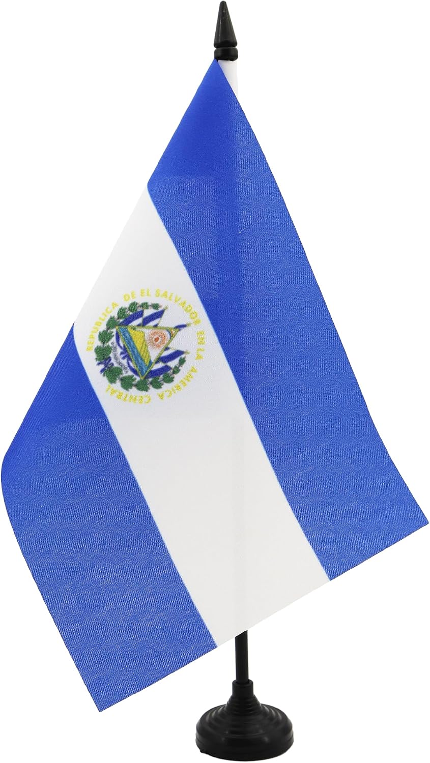 AZ FLAG Nicaragua Table Flag 4x6 in 100D Polyester Plastic Base | Indoor use Nicaraguan 15x10 cm desk flag stitched finish with reinforced edges with plastic pole