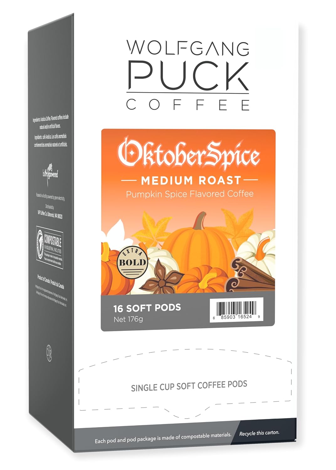 Wolfgang PuckCoffee, Caramel Cream, 9.5 Gram Soft Pods, 18 Count (Pack of 1)