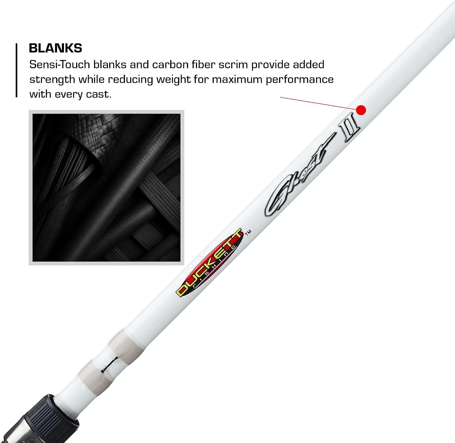 Duckett Fishing Ghost II Spinning & Casting Rods, Lightweight, Durable, and Ultra-Sensitive Performance Fishing Rod