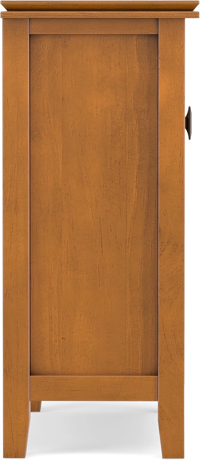 SIMPLIHOME Artisan 30" Wide Solid Wood Cabinet in Russet Brown