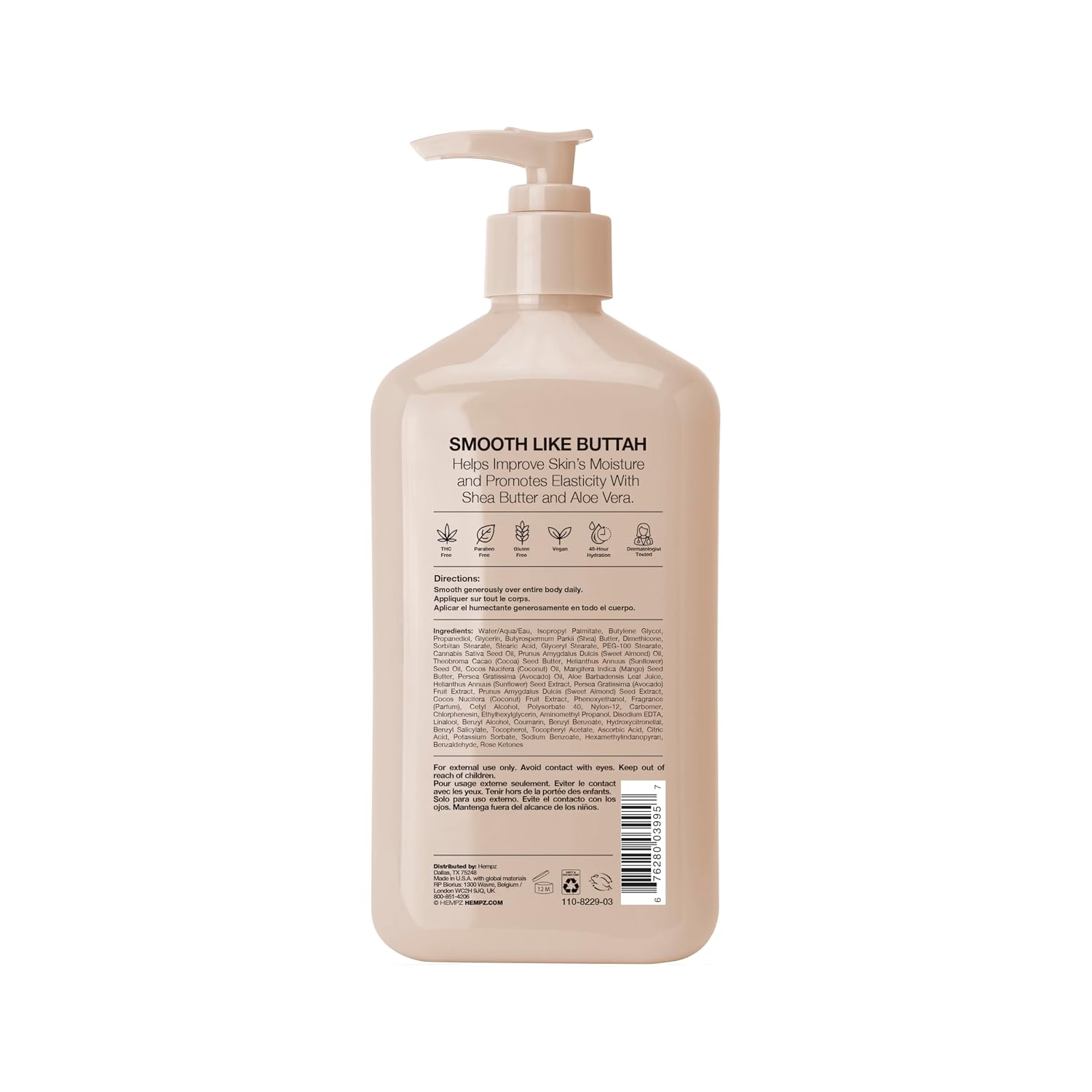 Hempz Sweet Jasmine & Rose Herbal Body Moisturizer for Women, 17 Fl. oz. - Moisturizing Lotion with 100% Pure Hemp Seed Oil, Collagen
