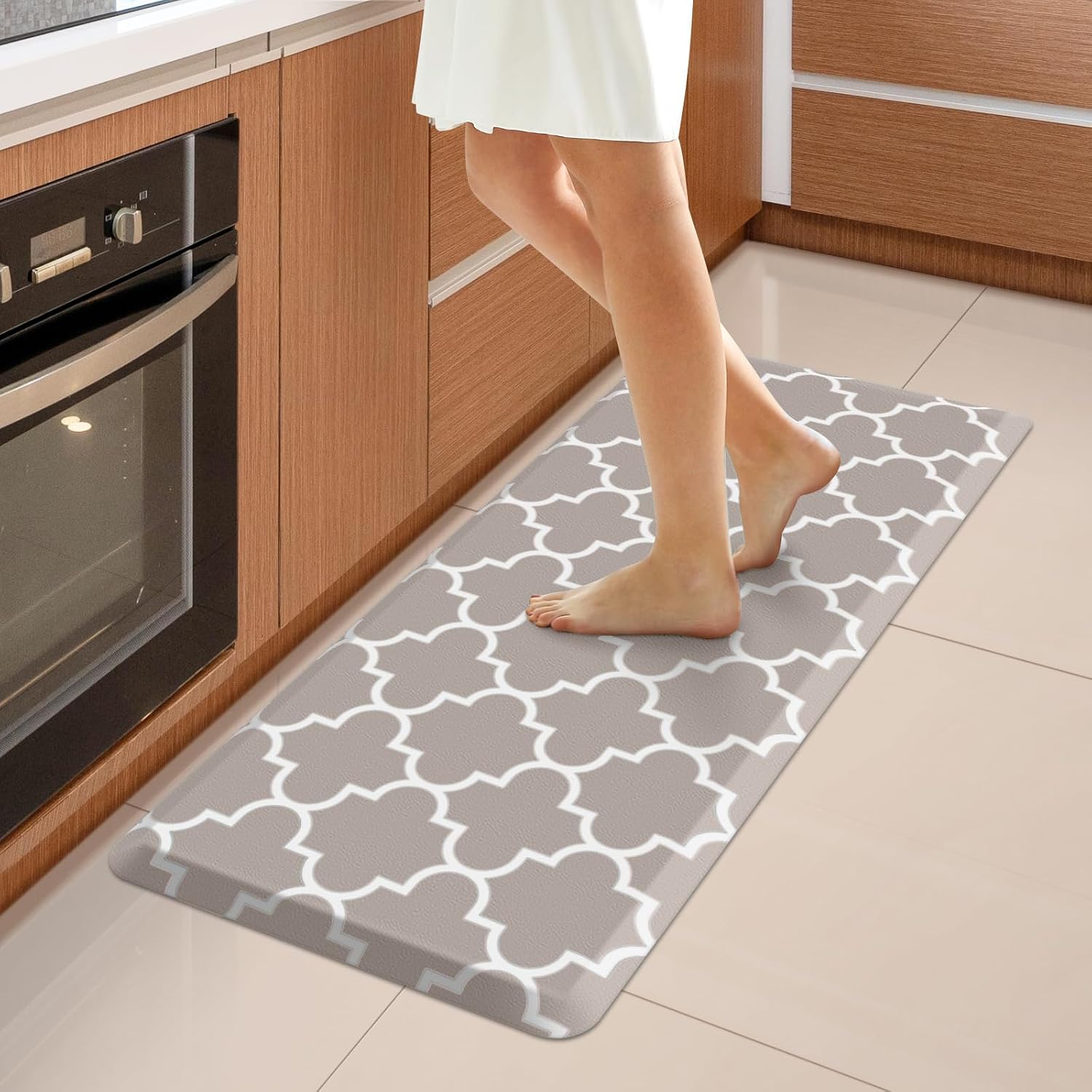 WISELIFE Kitchen Mats and Rugs Cushioned Anti-Fatigue, 17.3"x 60", Grey