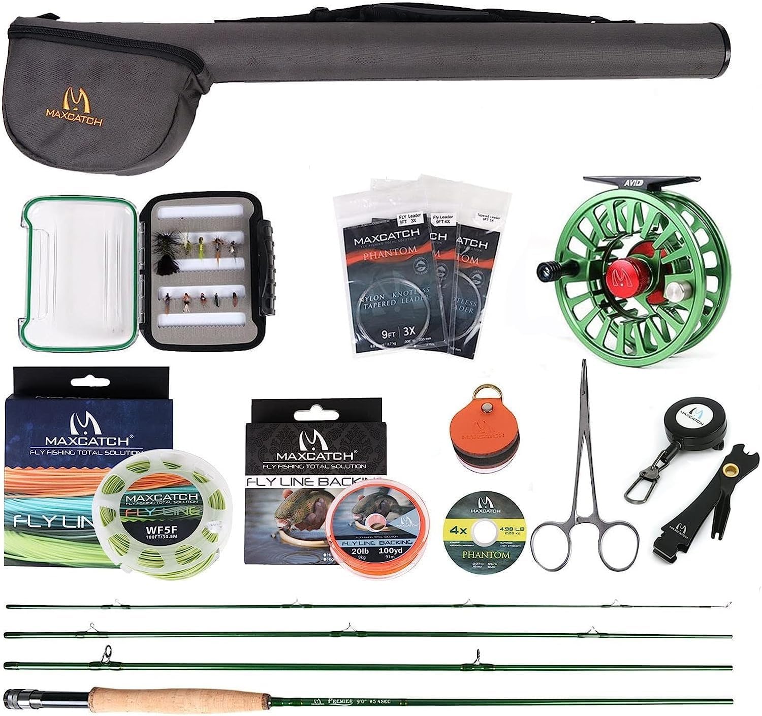 M MAXIMUMCATCH Maxcatch Premier Fly Fishing Rod and Reel Combo Complete 9' Fishing Outfit