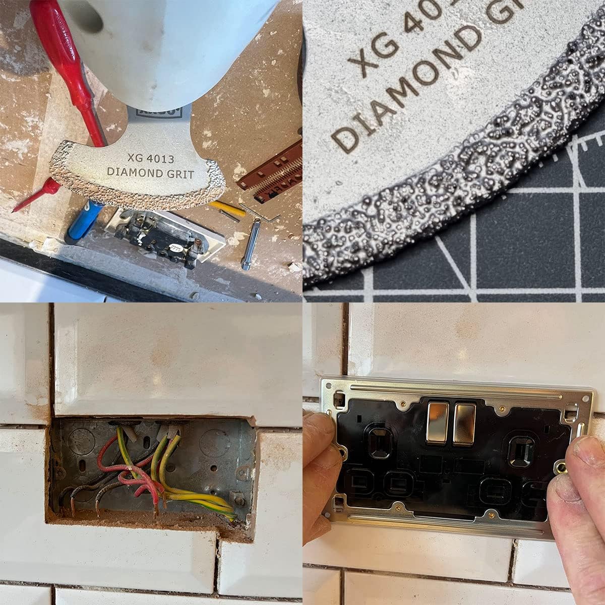XXGO 4 Pcs Oscillating Multi Tool Diamond Grout Removal Blades XG4002D