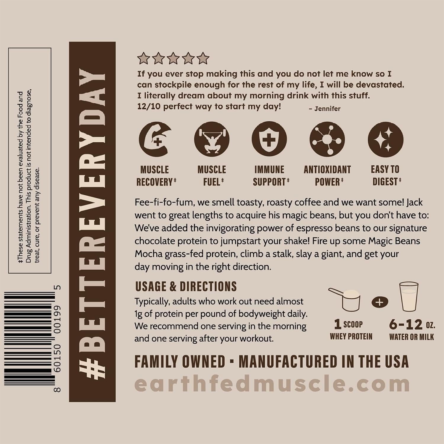 Earth Fed Muscle Whey Back Vanilla Irish Grass Fed Whey Protein Isolate | 25g protein per scoop, Third-Party Certified. Smooth vanilla, zero artificial sweeteners. Cold-processed in Ireland.