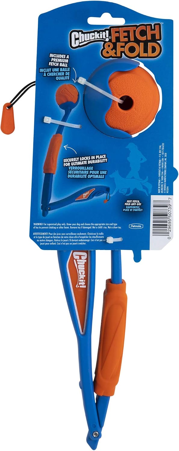 Chuckit! Fetch and Fold 25M Dog Ball Launcher, 25in Length, Medium Ball