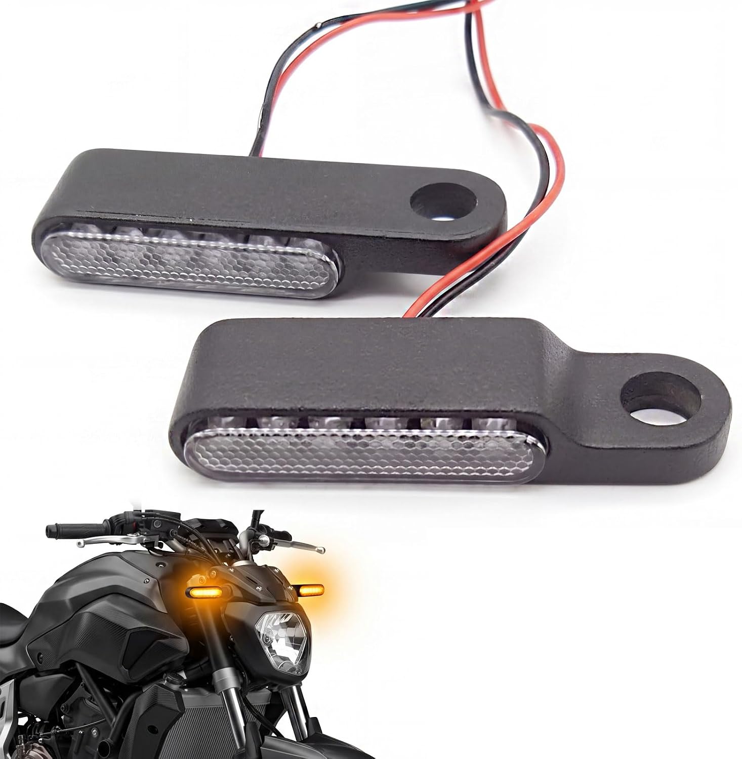 2PCS 12V Universal Motorcycle Mini Flowing LED Turn Signal Blinkers