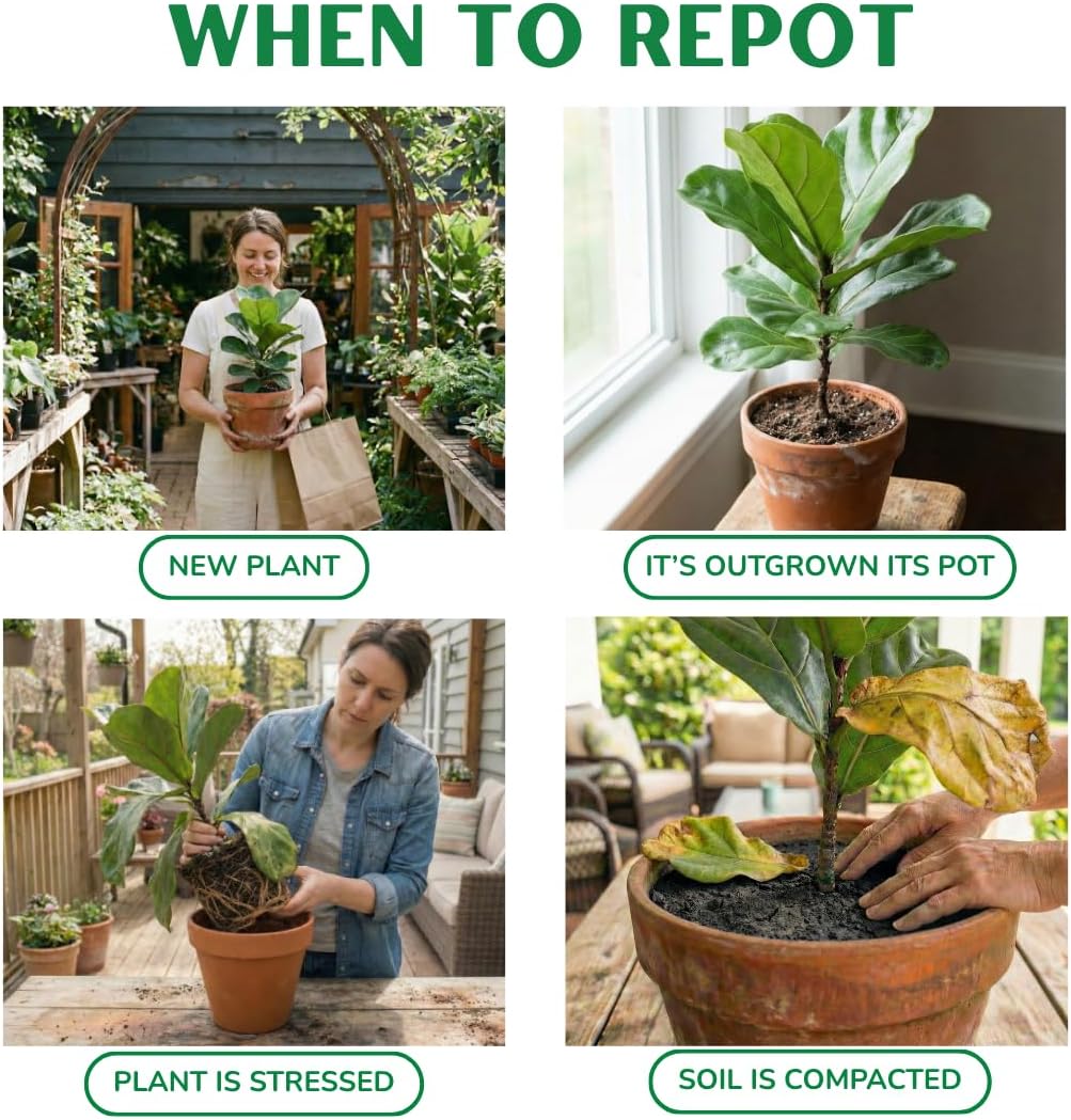 Organic Fiddle Leaf Fig Soil, Well-Draining Potting Mix, Large 7.5L Bag