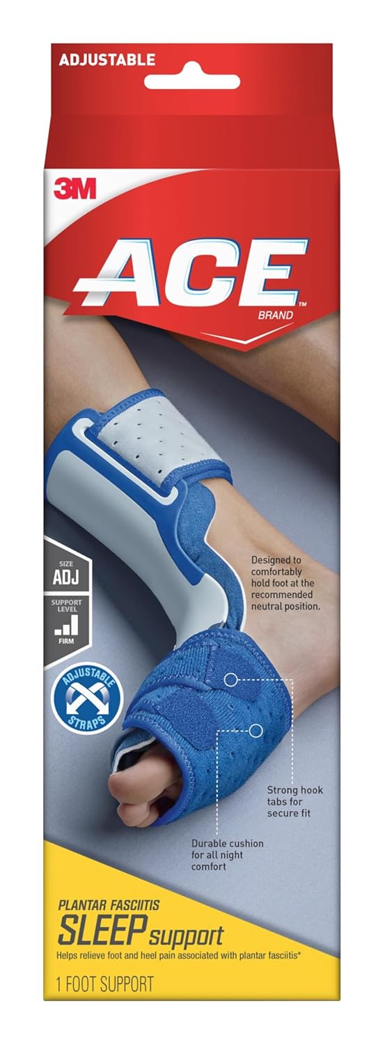 ACE Plantar Fasciitis Sleep Support, Helps Relieve Symptoms of Plantar Fasciitis, One Size Fits Most, Blue