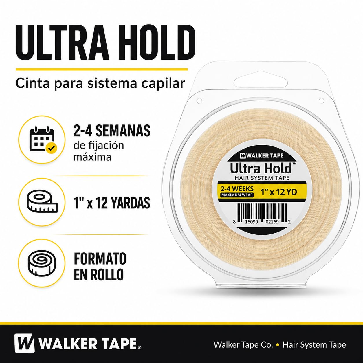 Walker Tape Hold Hair Extension Tape Roll 1" x 12 Yard
