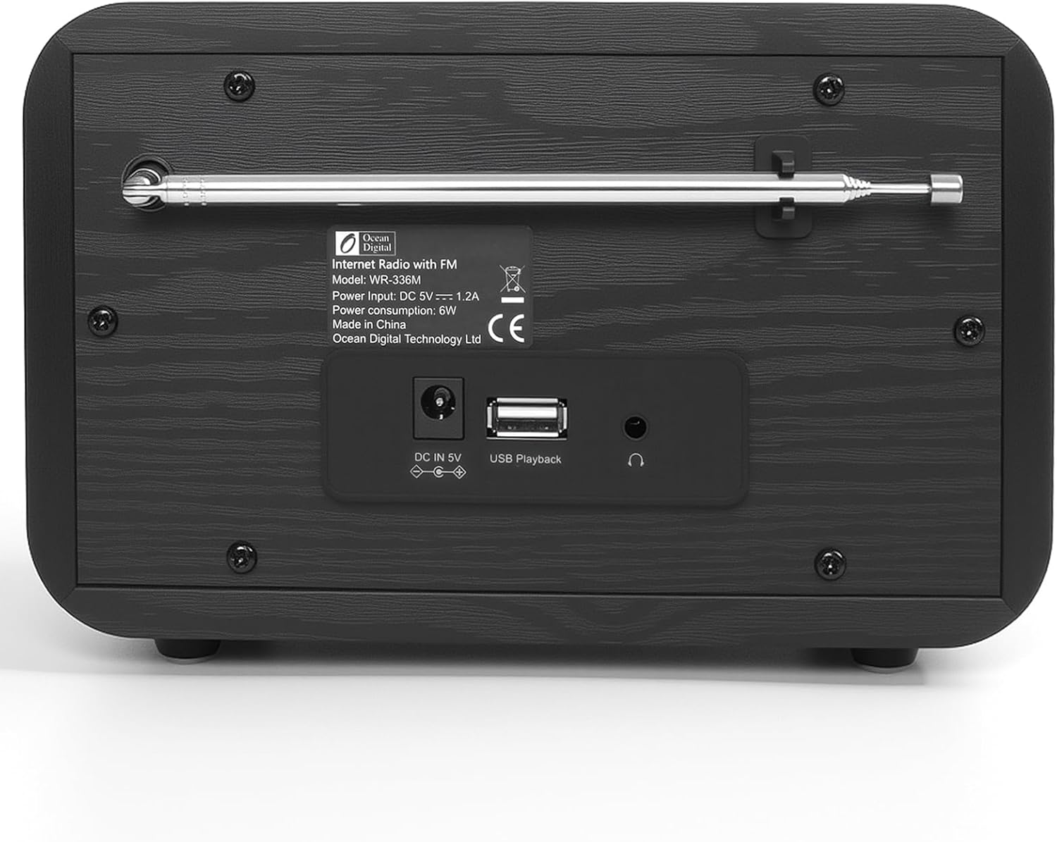 Ocean Digital WR-336M Wi-Fi Internet FM Radio, Bluetooth Speaker, Podcast, 2.4” Color Display, USB Playback, Dual Alarm Clock, Sleep Timer, Dimmer
