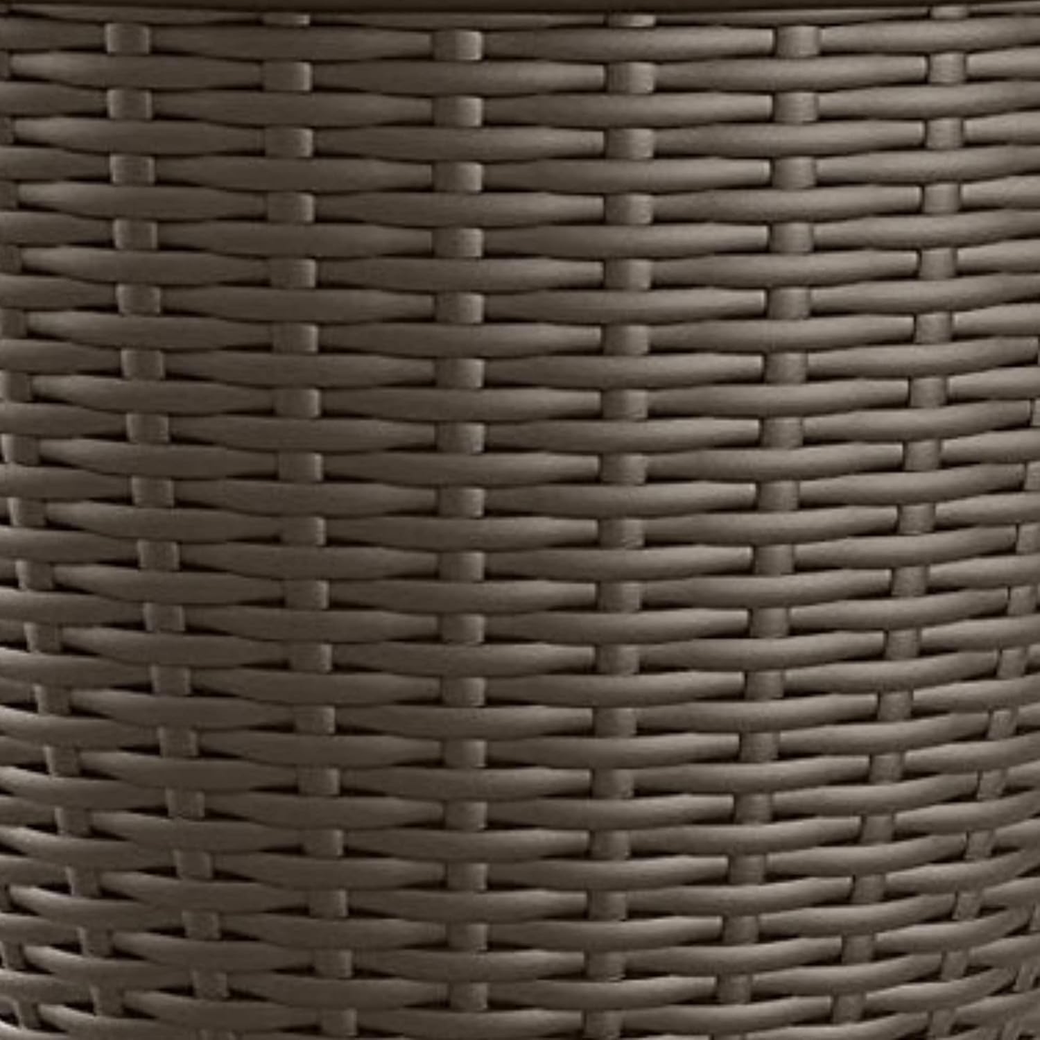 Suncast Wicker Planter w/ Drillable Drain Holes, Decorative Indoor/Outdoor Pot, 18in, Java