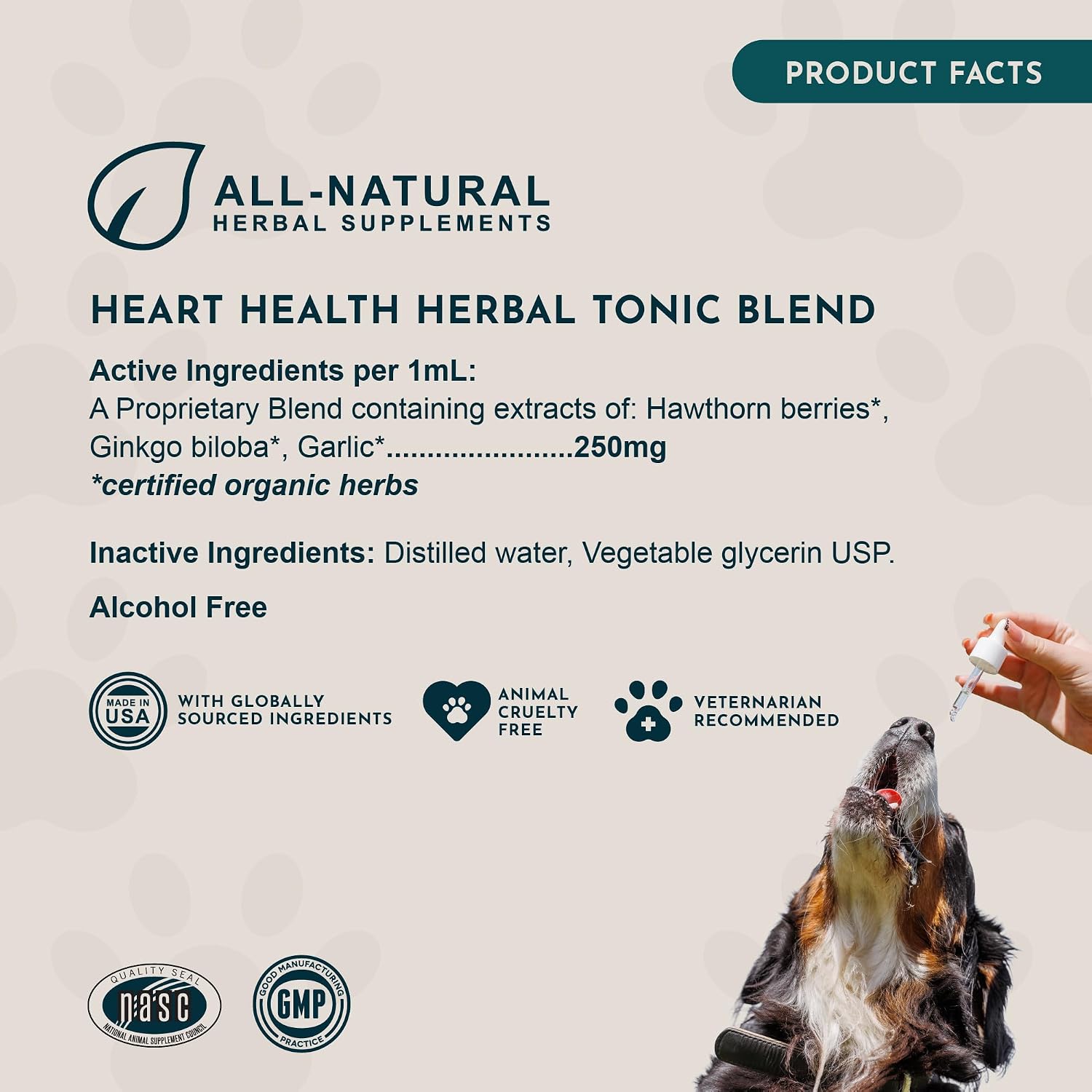 Heart Health for Dogs & Cats - Cardiovascular Support Supplement, Healthy Heart, Organic Hawthorn Berry, Herbal Tincture - 2 Fl Oz