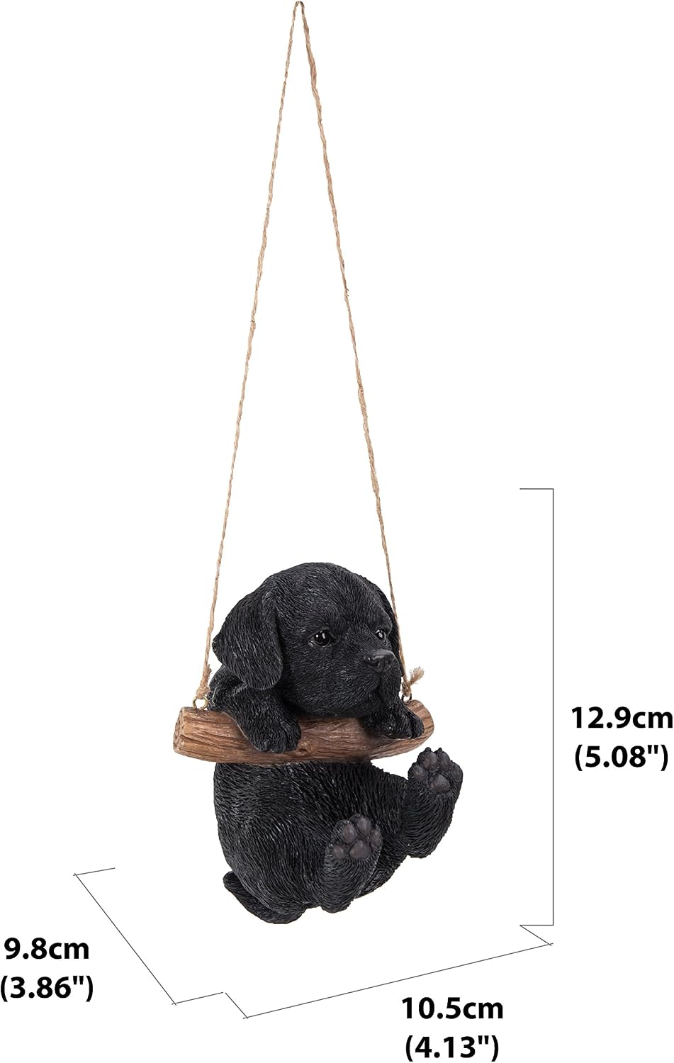 Hi-Line Gift Ltd Hanging Black Lab Puppy Resin Statue, Realistic Animal, 4.2 x 4 x 5 inches, Home & Garden Decor, Gift for Dog Lovers