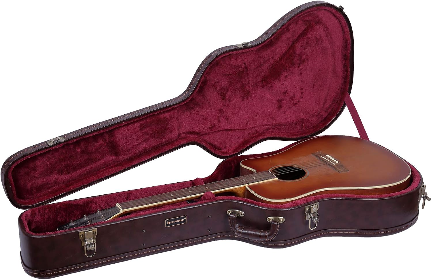 Crossrock Hardshell Arch Top wood case fits SG Electric Guitars-Black(CRW600SGBK)
