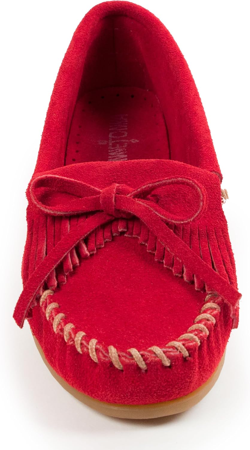 Minnetonka Women's Kilty Suede Hardsole Moccasin