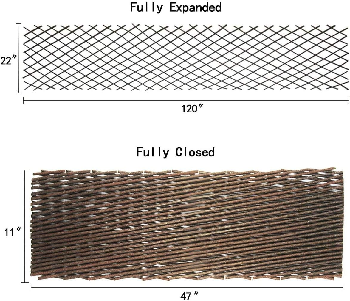 Sumery Nature Willow Trellis Expandable Plant Support Plant Climbing Lattices Trellis Willow Expandable Trellis Fence for Climbing Plants Support