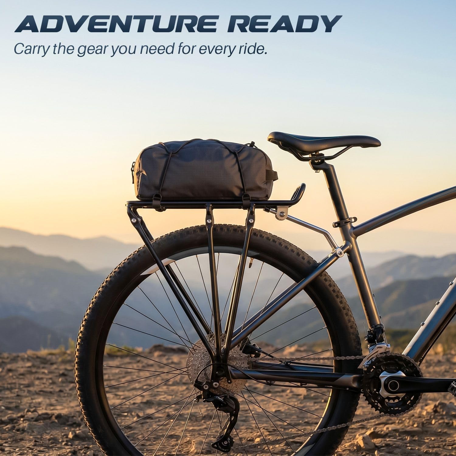 Flexzion Bike Cargo Rack, 55 lb Aluminum Rear Rack for 26-28 Inch Bikes