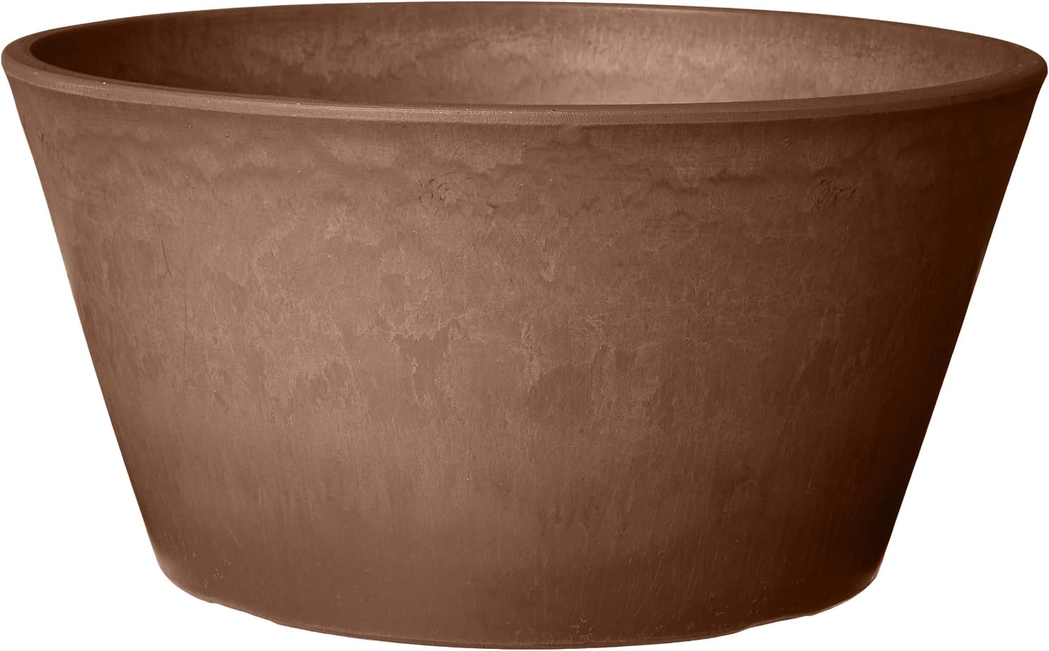 PSW Pot Collection TD25TC Plastic/Stone/Wood Composite Shallow Bulb Pan - No Drainage Hole (Drillable), Planter for Succulents, Bonsai, Fairy Gardens, Herbs, 10-inch, Terra Cotta Color