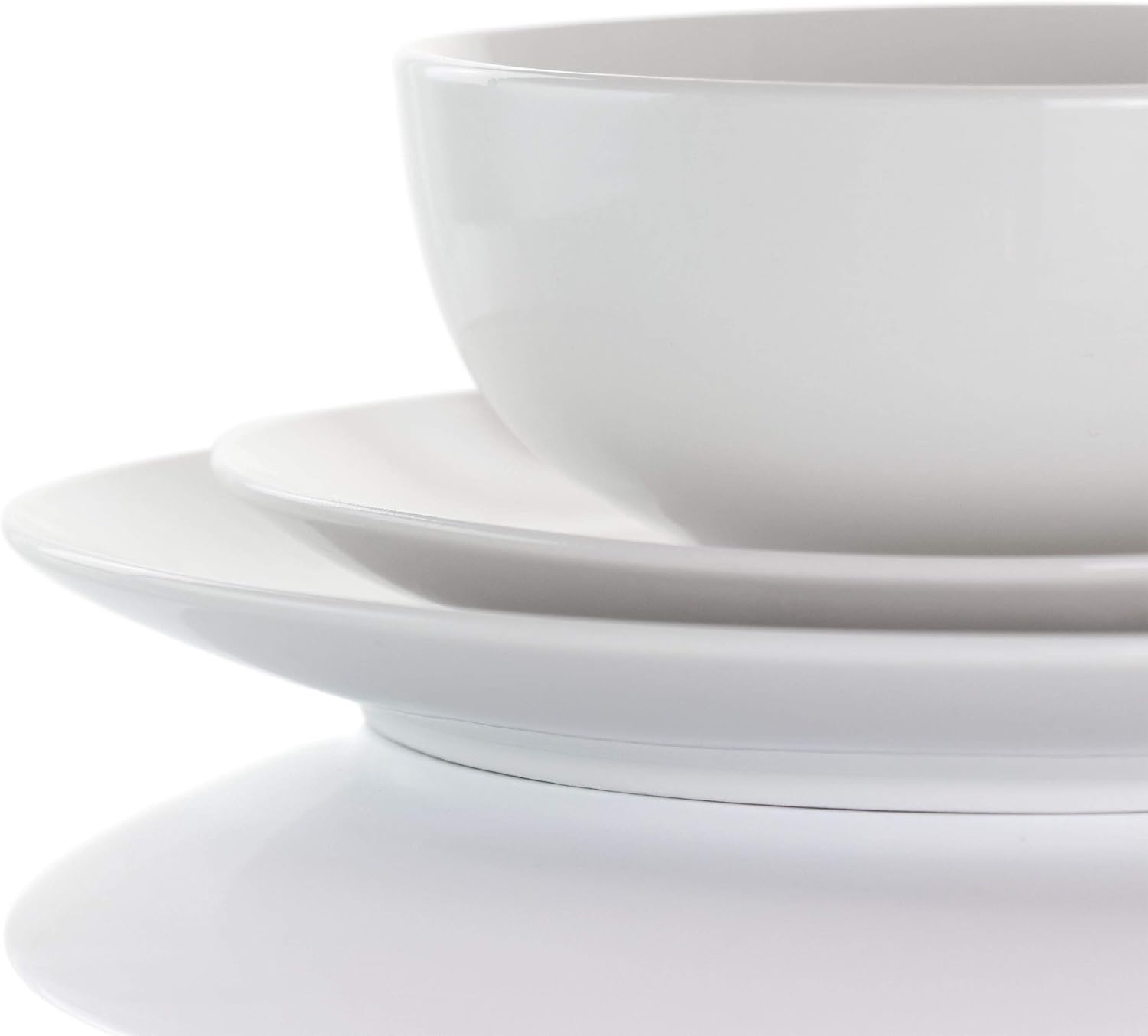 Elama White Porcelain Dish Dinnerware Set, 18 Piece, Newman