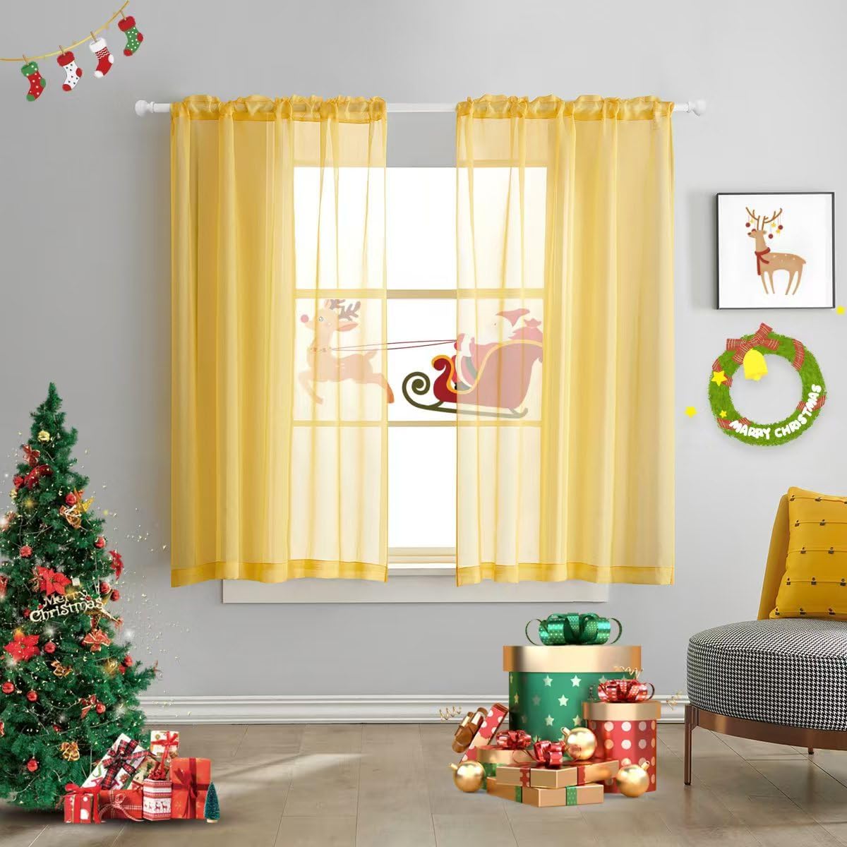 Off White Semi Sheer Curtains 72 Inches Long Faux Linen Off White Sheers Curtain for Bedroom Living Room Girls Kids Room 2 Panels 52x72 Inch Length