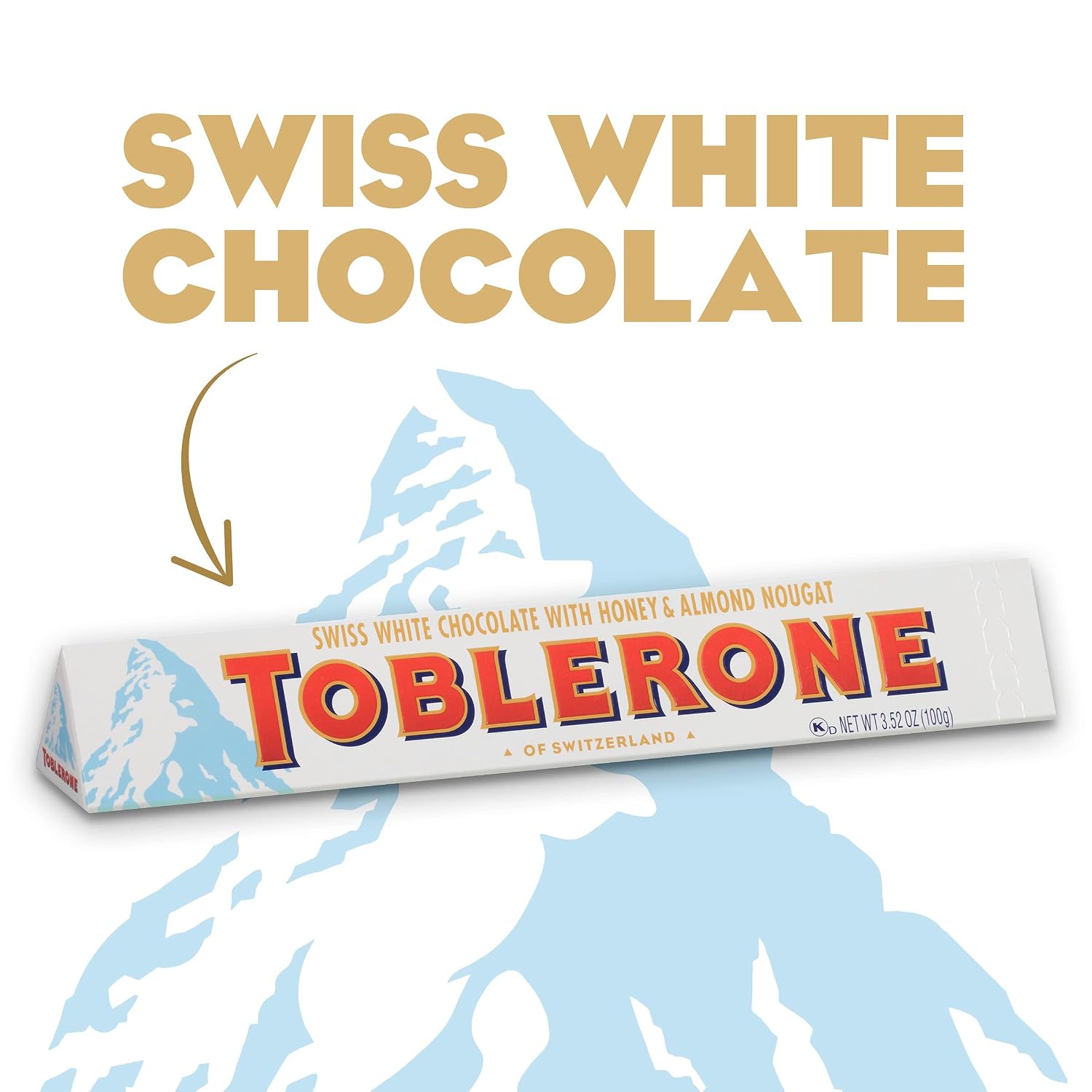 Toblerone White Chocolate, 3.52-Ounce Bars (Pack of 12)
